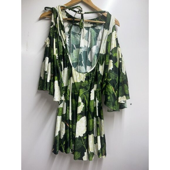 Oscar de La Renta NWT NEW Hydrangea Cold Shoulder Jersey Dress Size 4 Small - Picture 4 of 11